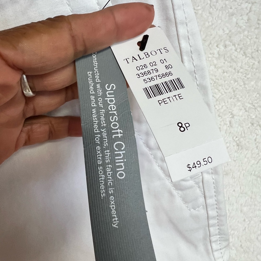 Talbots White Bermuda Shorts Tailored Cotton Blend - Picture 2 of 7